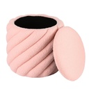 Ülőkés buklé tároló puff, blush rózsaszín - TOURNI