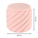 Ülőkés buklé tároló puff, blush rózsaszín - TOURNI