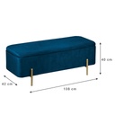 Bársony pad, tárolórésszel 108 cm, mély kék - CHIC