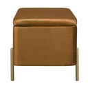 Bársony pad, tárolórésszel 108 cm, aranybarna - CHIC