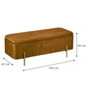 Bársony pad, tárolórésszel 108 cm, aranybarna - CHIC