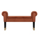 Karfás bársony ülőpad 100 cm, terrakotta - BOUDOIR