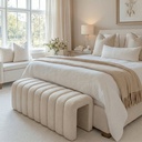 Puff plüss szövettel, krémszín 115 cm  - CHENILLE