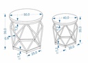 Dohányzóasztal szett (2 db), 50 cm, kasmír - ZENITH