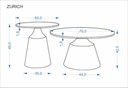 Dohányzóasztal szett (2 db), 70 cm, travertin / kasmír - CRISTAL