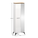 Szekrény tükörrel, fehér/evoke tölgy - BELLEVIGNE