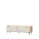 TV állvány, két ajtóval és két fiókkal, fehér mat, 209 cm - AERIENNE