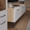TV állvány, két ajtóval és két fiókkal, fehér mat, 175 cm - AERIENNE