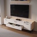 TV állvány, két ajtóval és két fiókkal, fehér mat, 175 cm - AERIENNE