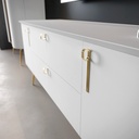 TV állvány, két ajtóval és két fiókkal, fehér mat, 158 cm - CALLOU