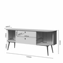 TV állvány, két ajtóval és két fiókkal, fehér mat, 158 cm - CALLOU