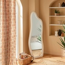 Organikus fali tükör fehér MDF kerettel 160 x 58 cm - ÉCLIPSE