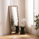 Hullámos tükör barna MDF kerettel 165 x 61 cm - ONDINE