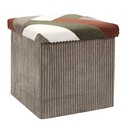 Összecsukható patchwork bordázott puff tároló, 38 cm - CHERANCE
