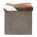Összecsukható patchwork bordázott puff tároló, 38 cm - CHERANCE