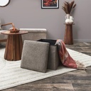 Összecsukható bordázott puff tároló, taupe, 38 cm - CHERANCE