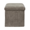 Összecsukható bordázott puff tároló, taupe, 38 cm - CHERANCE
