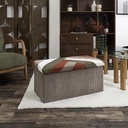 Összecsukható patchwork bordázott pad tároló, 76 cm - CHERANCE