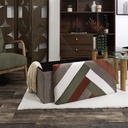 Összecsukható patchwork bordázott pad tároló, 76 cm - CHERANCE