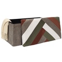 Összecsukható patchwork bordázott pad tároló, 76 cm - CHERANCE