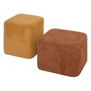 Puff szett 2 darabos, chenille szövet 42,5x29,5 cm, borostyán és sárga - IMBRIQUE