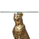 Lerakóasztal, leopárd, üveg lappal, bronz - LEO
