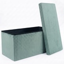 Összehajtható tárolós pad, bársony 76x38 cm, menta - MALAGA