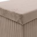 Összehajtható tárolós pad nagy, bársony 110x38 cm, bézs - MALAGA