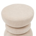 Puff kerek, zsenília szövet, 38,5x36 cm, bézs – BELLONDE