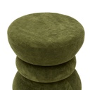 Puff kerek, zsenília szövet, 38,5x36 cm, khaki zöld – BELLONDE