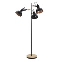Fém állólámpa, 3 búrával, fekete-réz - LUNE