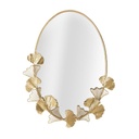 Fali tükör, ginko biloba levél díszítéssel, arany - FEERIQUE