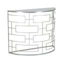 Félkör alakú tükrös konzolasztal, ezüst - ECLIPSE