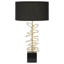 Asztali lámpa, gyűrűkkel díszített vázzal, fekete-arany - MARIAGE