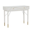 Arany mintás konzolasztal, 2 fiókkal, fehér - ECLAIRS