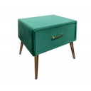 Art déco bársony éjjeliszekrény, zöld - ARCHIMEDE