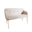 2 személyes karfás szövet ülőpad, krémszínű - GLACIER