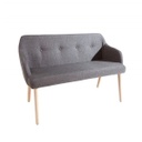 2 személyes karfás szövet ülőpad, szürke - GLACIER