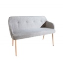 2 személyes karfás szövet ülőpad, világosszürke - GLACIER