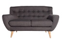 2 személyes szövet kanapé, antracit - RUE DU BAC