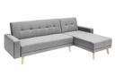 3 személyes sarokkanapé, ágyfuncióval, szürke - LA ROCHELLE