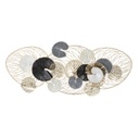 Absztrakt tavirózsa leveles fali dekoráció, arany-fekete - PELE MELE LILY