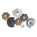 Aranyozott absztrakt virágos fali dekoráció, fekete-ezüst - COQUELICOTS