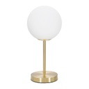 Asztali lámpa, fehér gömb búrával, arany - REVER