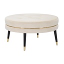 Bársony hatású ülöke, arany díszítéssel, krémszínű - VIA