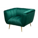 Kerekded steppelt bársonyfotel, sötétzöld - LACLASSE