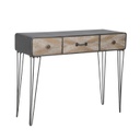Halszálka mintás konzolasztal, 3 fiókkal, antracit - BOA