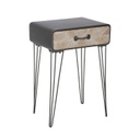 Halszálka mintás lerakóasztal, fiókkal, antracit - BOA