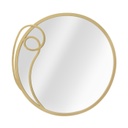 Kerek fém díszített falitükör, arany - MILADY