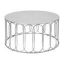 Kerek vas dohányzóasztal, ezüst - BELLE